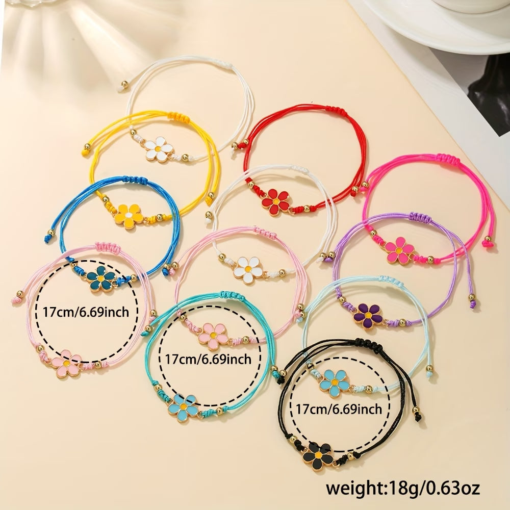 Lot de 12 Bracelets Tressés Colorés
