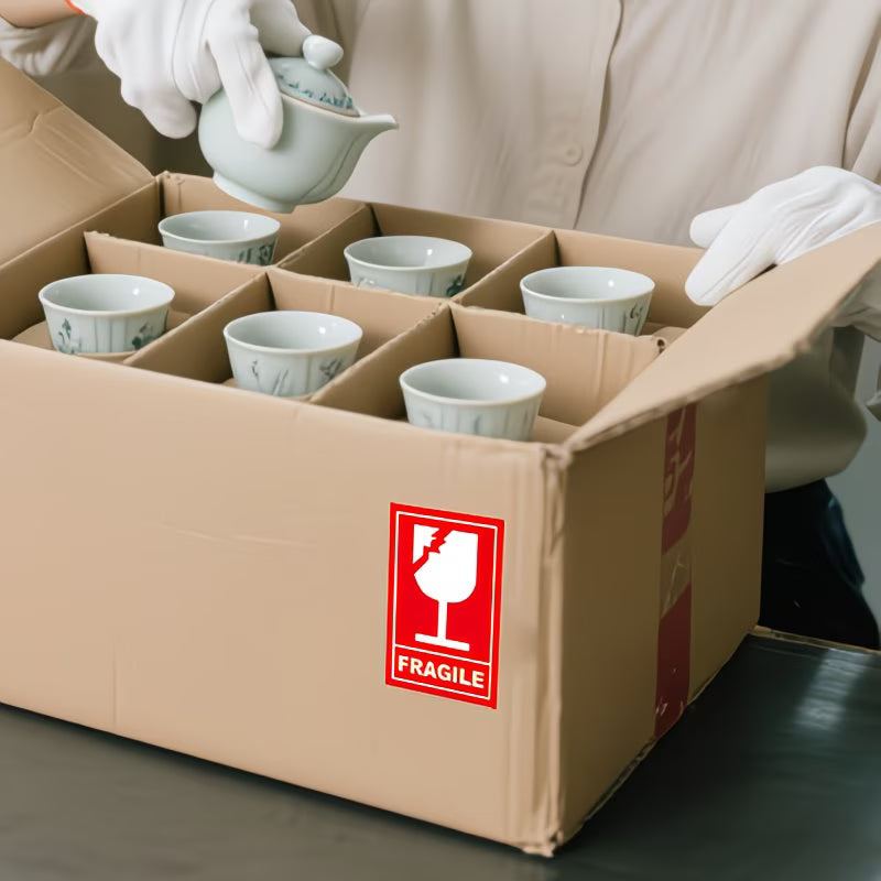 50 Feuilles d'Autocollants Fragile