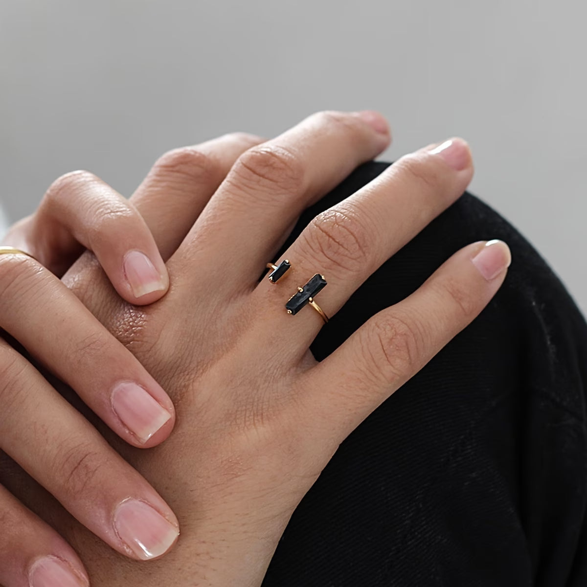 Bague en Obsidienne Noire