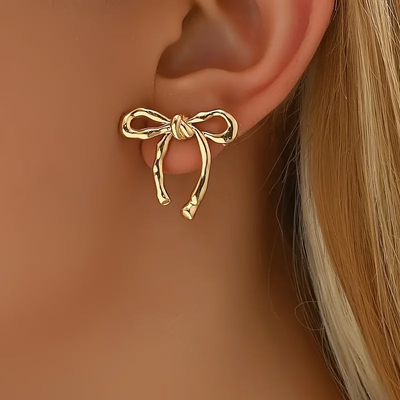 Boucles d'Oreilles Nœud en Ruban