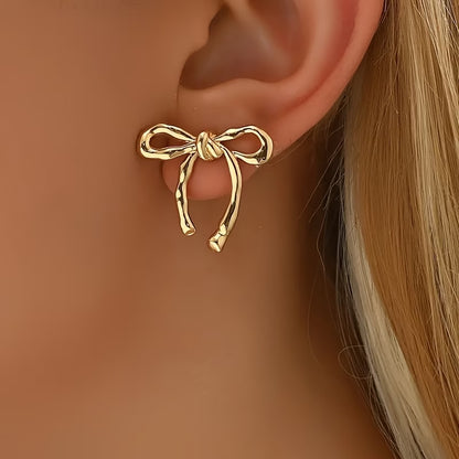 Boucles d'Oreilles Nœud en Ruban