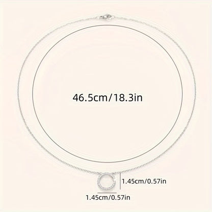 Collier Pendentif Rond en Zircone