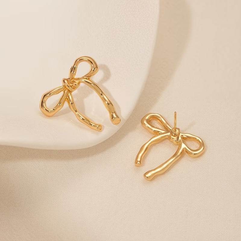 Boucles d'Oreilles Nœud en Ruban