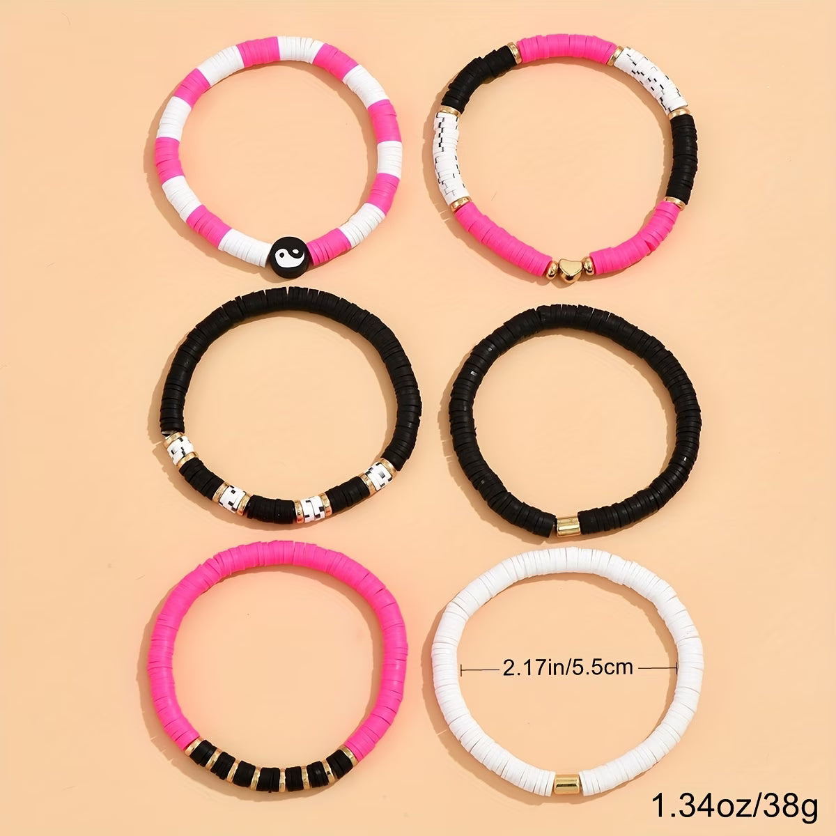 6 Pcs Ensemble de bracelets