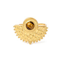 Bague acier inoxydable soleil pierres naturelles œil de tigre