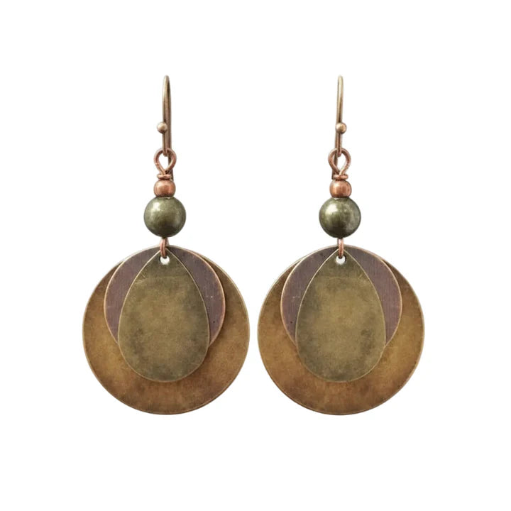 Boucles d'oreilles fantaisie métal ronde