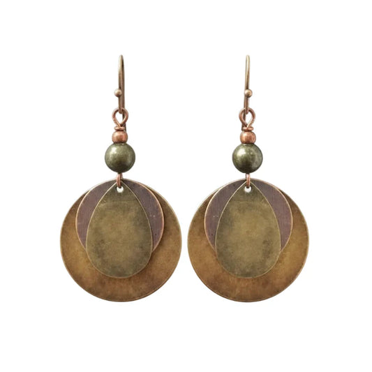 Boucles d'oreilles fantaisie métal ronde