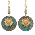Boucles d'oreilles fantaisie métal ronde avec soleil