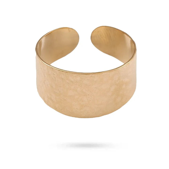 Bague acier inoxydable doré manchette