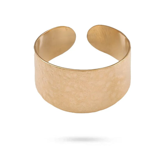 Bague acier inoxydable doré manchette